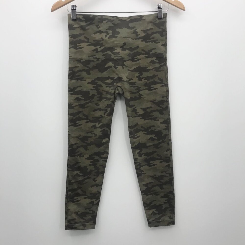 Spanx Camo Seamless Cropped Leggings Green Xl